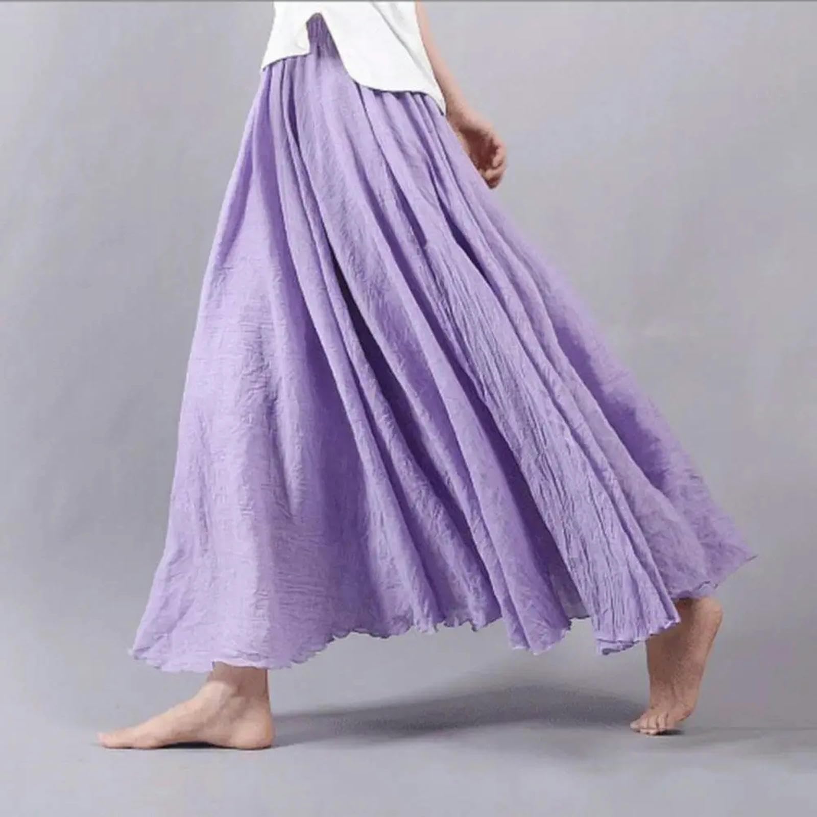 Gonna Lunga Donna Gonna in Vita Elastica in Vita Elastica Maxi Gonna Gonfie Lunghe da Donna con Orlo Fluido
