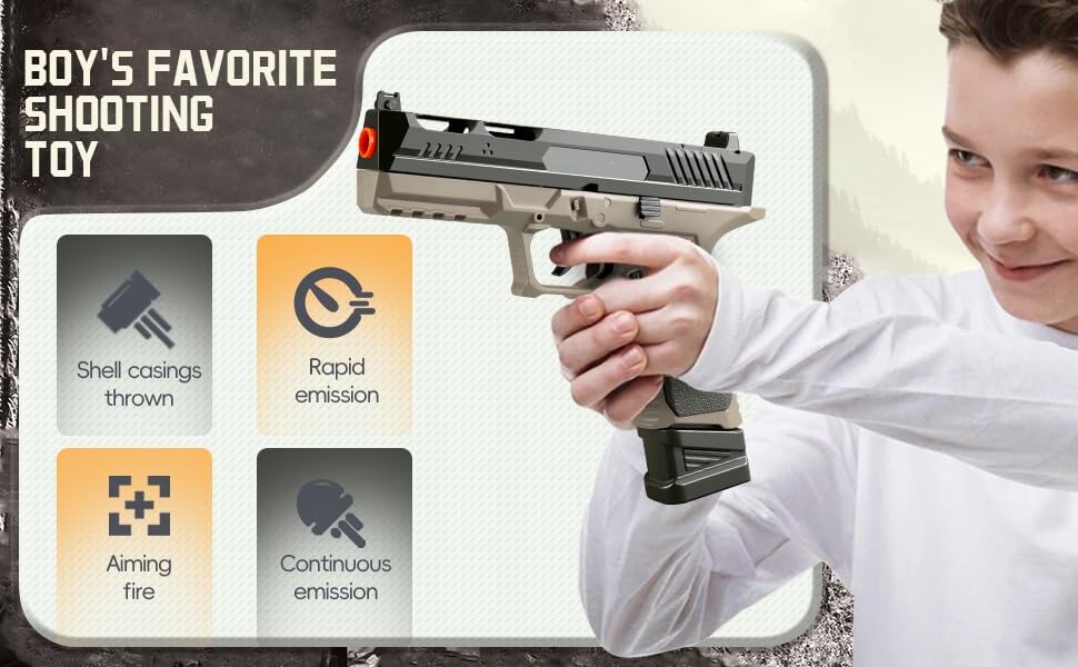 TOYPAPA Realistic Gun Toy Black Black+Grey - Image 5