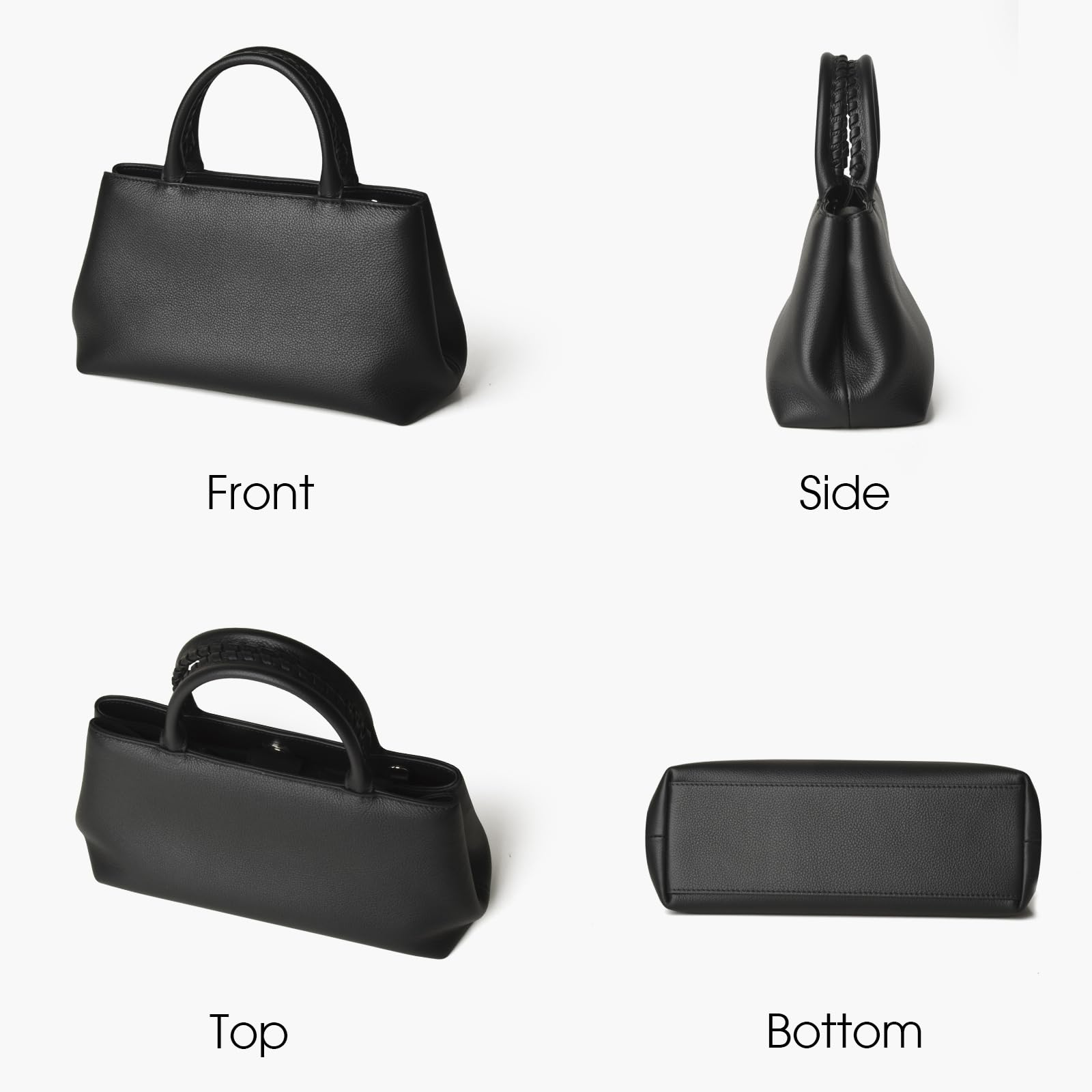 DONNAIN Mini bolso de mano de cuero de grano completo, bolso con asa superior y pequeñas bolsas cruzadas de cuero para mujer con correa ajustable