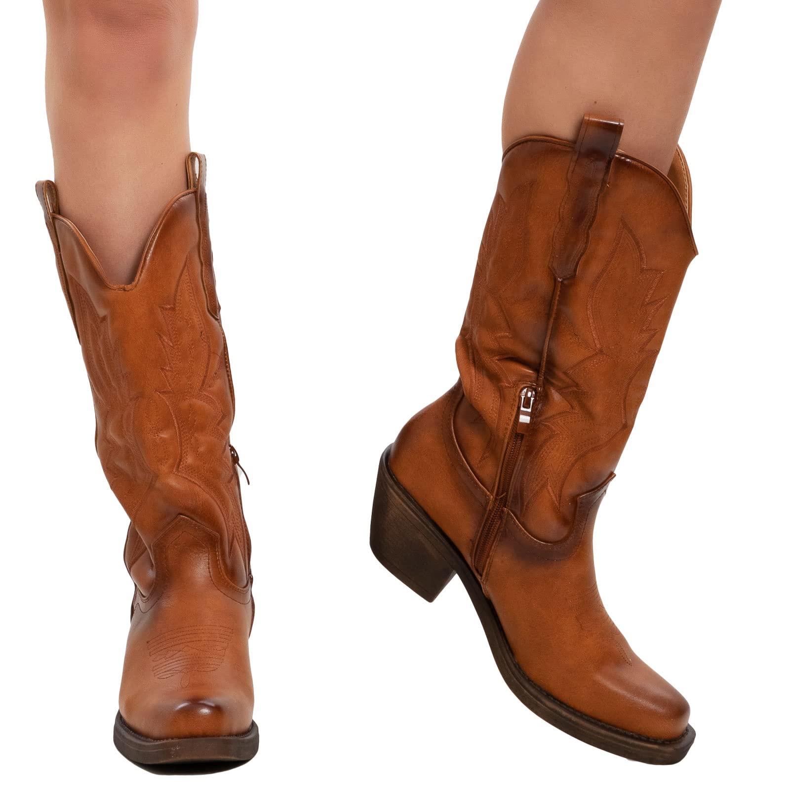Toocool Damen Stiefel Texani Cowboy Western Camperos Schuhe Boots YG886