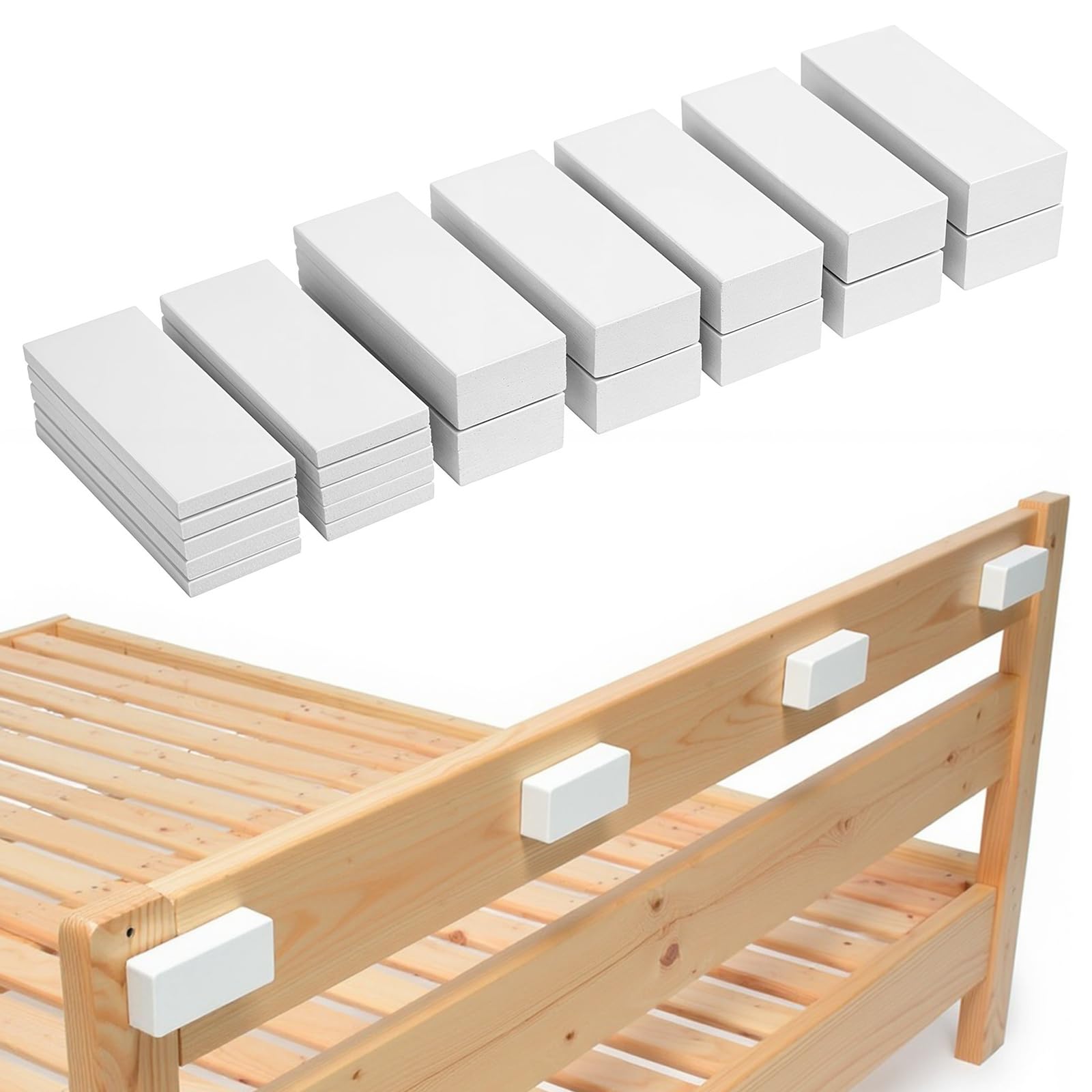 Headboard Stoppers for Wall, 20 PCS Self-Adhesive Bed Gap Filler Headboard Fixings Bed Bumper Protectors EVA Foam 15mm & 5mm Furniture Wall Protectors Pads for Beds Headboards, Couch, Chair Gap Filler
