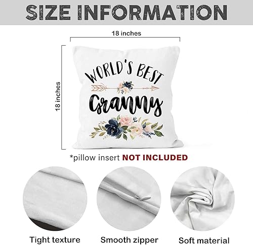 Miniatura 7 de World's Best - Funda de almohada de 18 x 18 pulgadas, funda de almohada de cumpleaños para abuela, decoración cuadrada para el hogar, dormitorio,