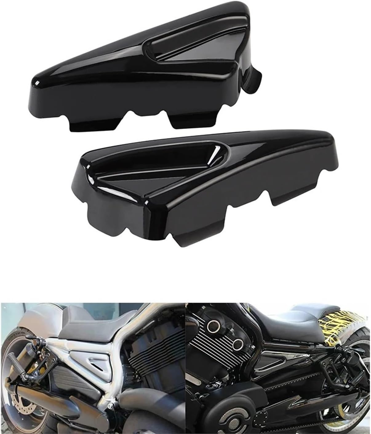 osłona przeciwpyłowa widelca motocyklowego Pasuje do Harley V-ROD VRSCDX NRS VRSCF MUSCLE 2007. 1 para plastikowych osłon zbiornika paliwa ABS kolorze czarnym