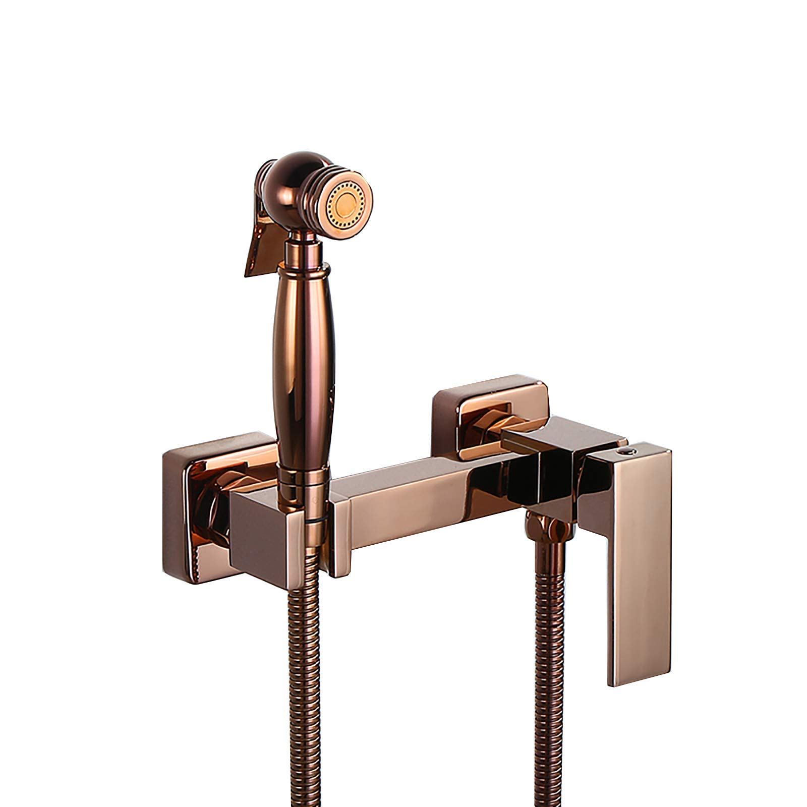 Handheld Bidet Sprayer for Toilet Rose Gold Cloth Diaper Sprayer Kit Wall Mounted Brass Bidet Sprayer Set Single
