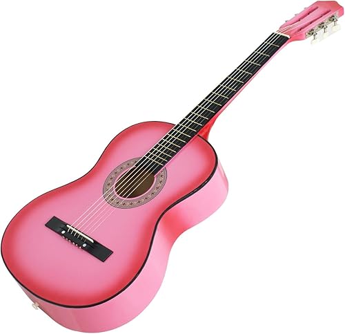 Miniatura 7 de Smartxchoices - Guitarra acústica de 6 cuerdas de 38 pulgadas con correa para la bolsa de transporte, juego de cuerdas extra para principiantes,