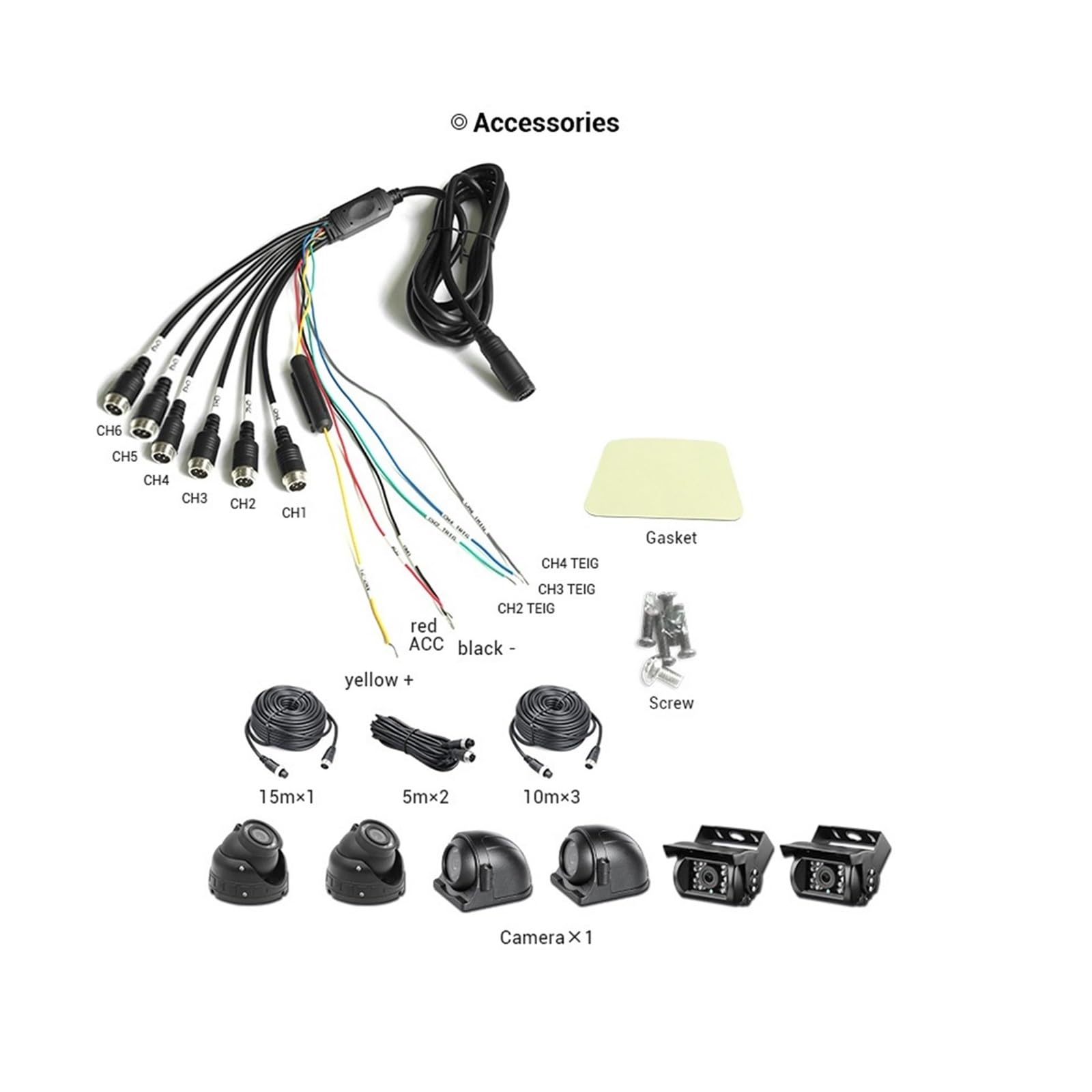 6CH que graba DVR 1080P cámara de visión trasera del coche soporte BSD 10,1" IPS Monitor DVR(32G TF CARD)