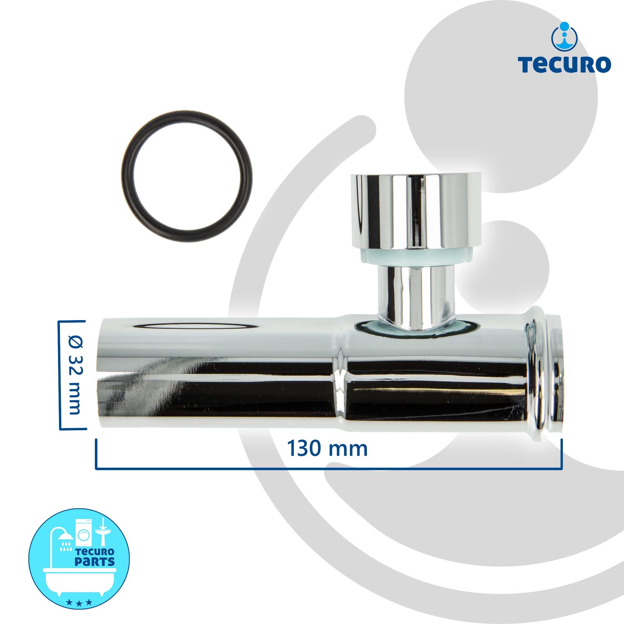Extension tube 125 mm with pipe aerator for siphon odour trap chrome-plated - Image 4