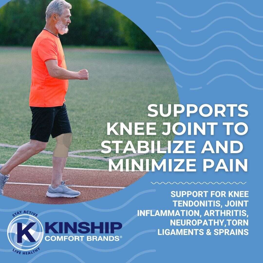 Kinship Comfort - Rodilleras de compresión para hombres y mujeres, para rodillas débiles/lesionadas, un par (disponible en tallas S, M, L, XL)