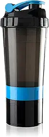 Coqueteleira Shake com Compartimentos Para Suplementos e Cápsulas 600ml – JustGoFit