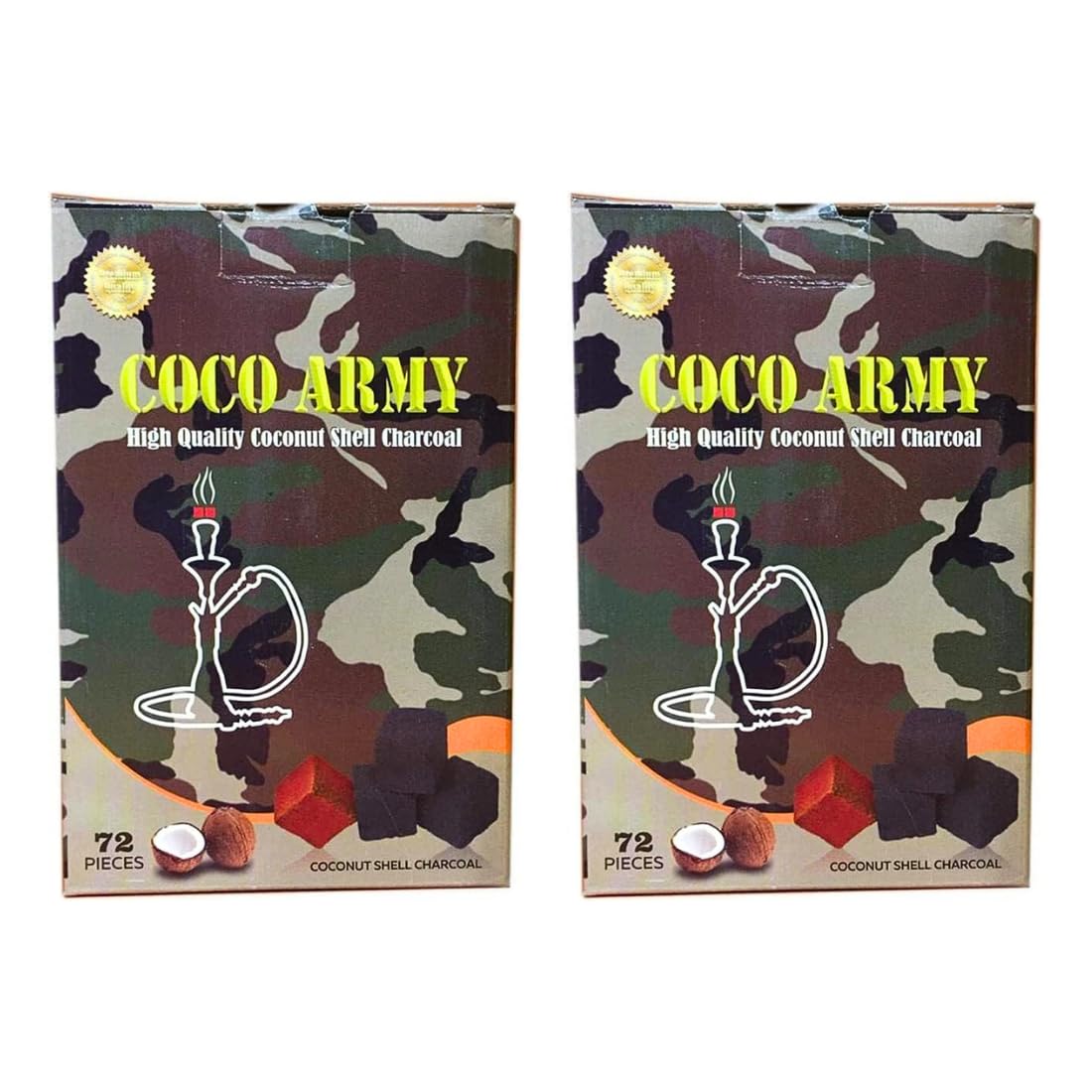 Coco Army Natural Coconut Charcoal Shisha Coal - Pair of 2
