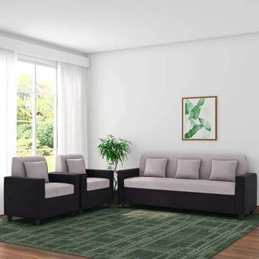 FURNY Herostyle 5 Seater Sofa Set Grey-Black