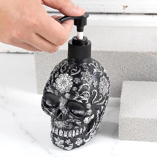 Miniatura 3 de Dispensador de jabón de calavera con bomba a prueba de óxido, botella líquida recargable de loción de manos para baño, dormitorio y cocina (nueva