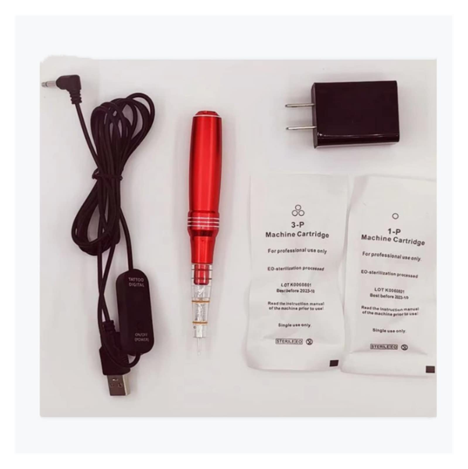 Black Permanent Makeup Machine Kit Micro Blading Tattoo Machines With Swiss Motor For Eyebrow Eyeliner Lip (Color : Red, Size : 12V)