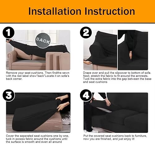 Miniatura 7 de NILUOH Fundas para sillón, fundas elásticas de 2 piezas para sillón con cojín de asiento separado, diseño floral, protector de muebles decorativo