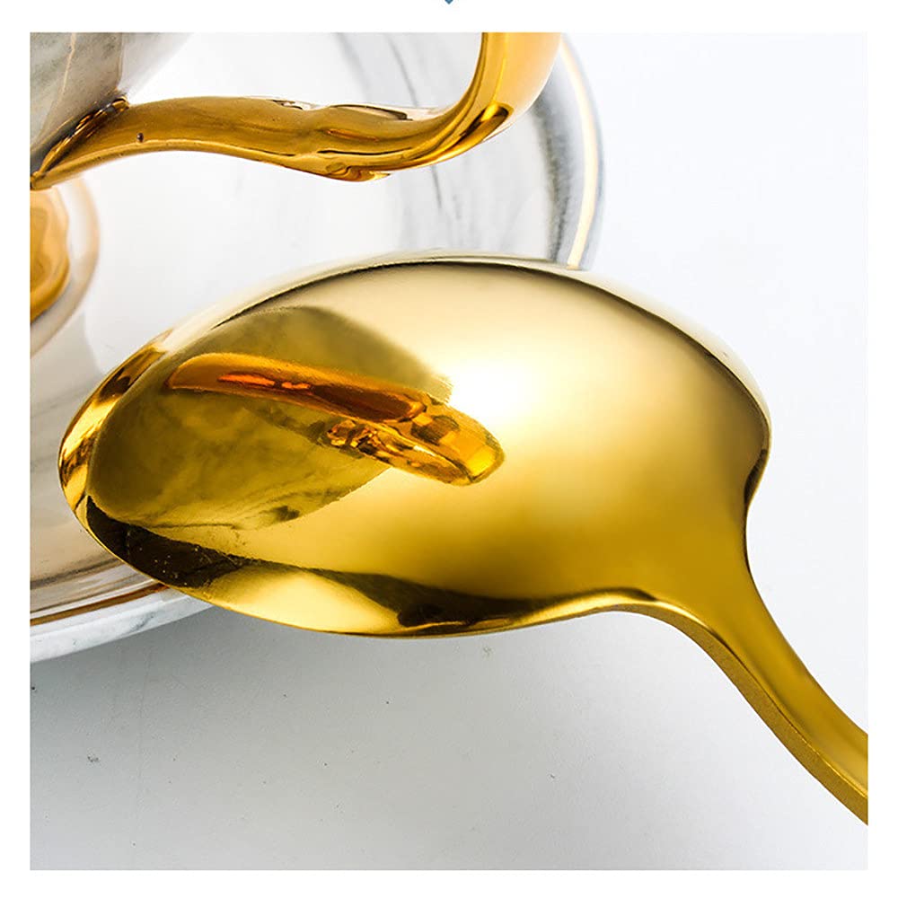 Juego de Cubiertos Home Safety Set de Cubiertos 24 Piezas, Juego De Cubiertos Para Regalo, CuberteríA En Acero Inoxidable Con Cuchillo, Tenedores, Cucharas, CuberteríA de Mesa Para 6 Personas,Gold