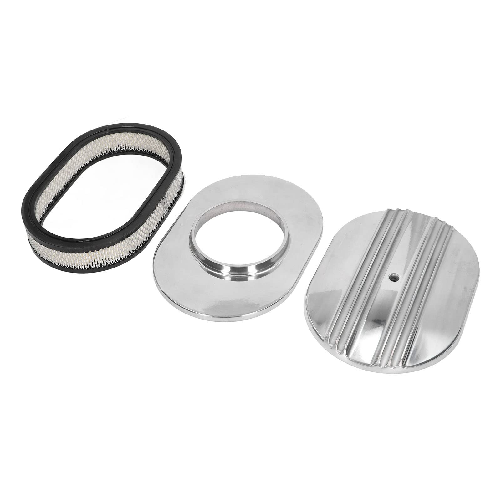 Filtro de Aire Ovalado, Alto Rendimiento, Diseño de Media Aleta, Filtro de Aire de Aluminio, Fuerte y Resistente, Apto para Carburadores, para Coches, Motos, Trabajos Manuales, Afi