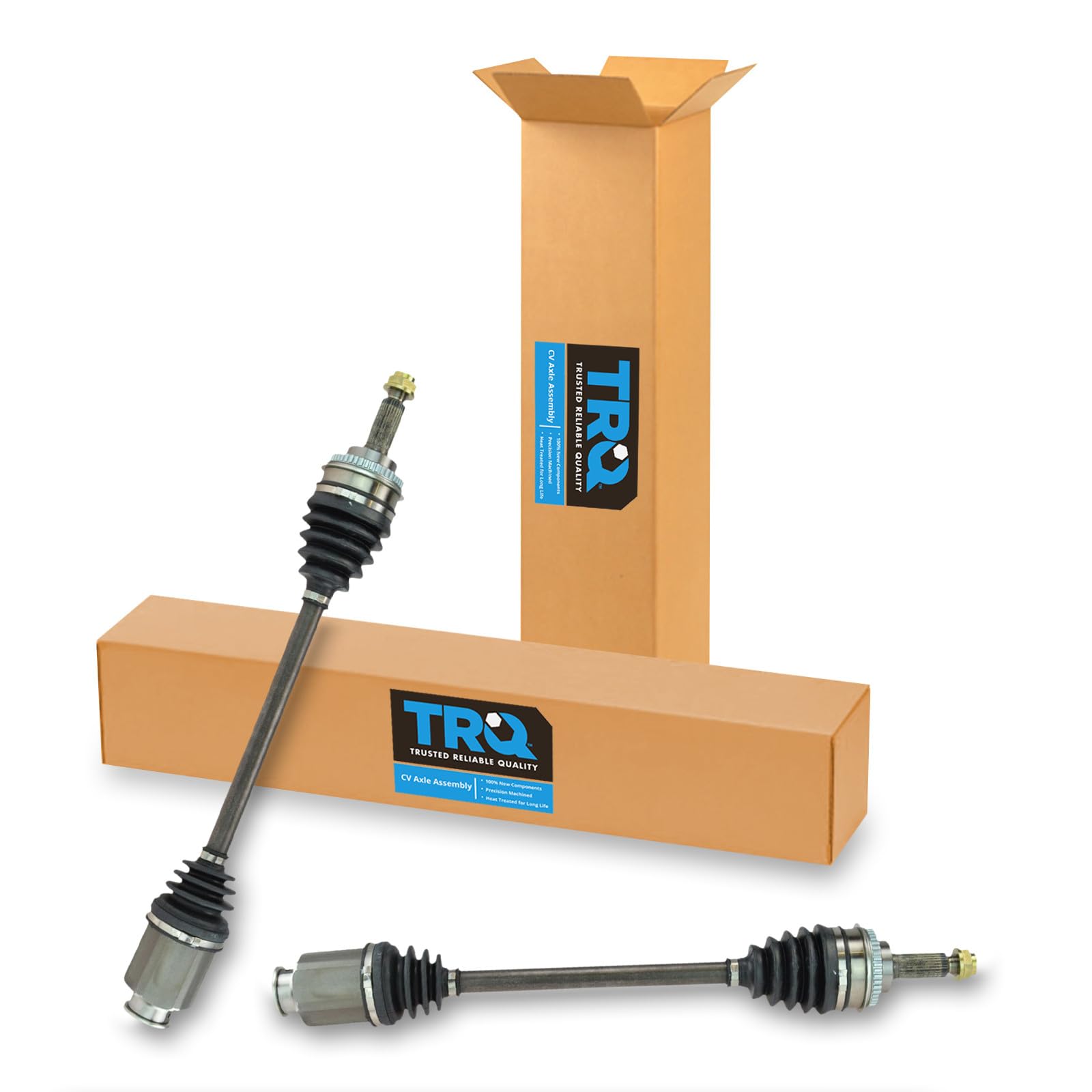 TRQ Front Driver and Passenger CV Axle Assembly Set Neoprene Boots Moly