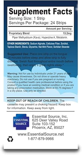 Miniatura 2 de Essential Source Sweet Dream Strips Natural Sleep Aid - Tiras naturales para dormir con meticum, huperzina A, melatonina para un sueño profundo y