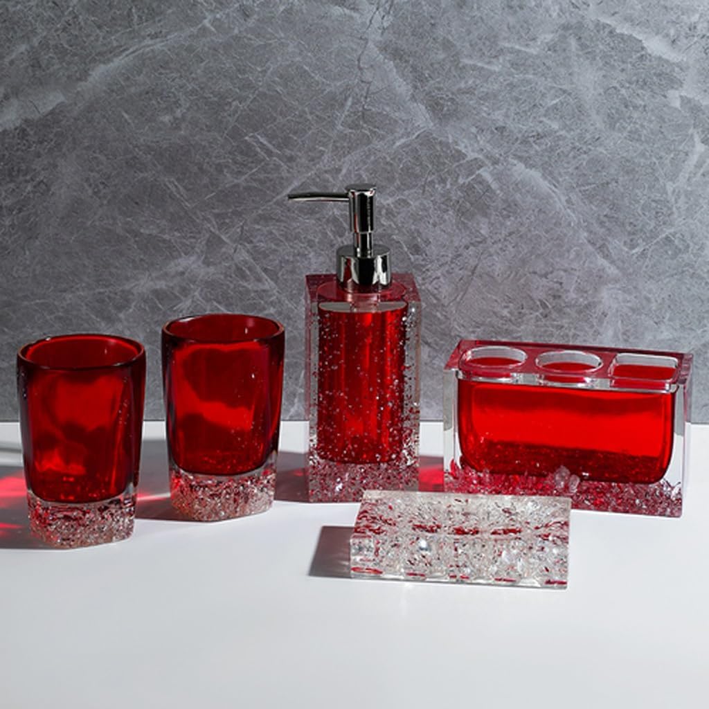 Bathroom Supplies Toothbrush Holder Mouth Cup Soap Dish Lotion Bottle Home Decoration Accessories(Black)