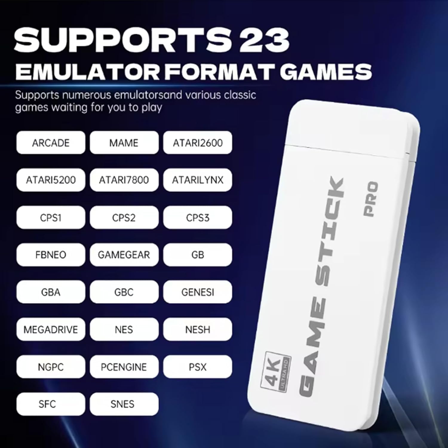 2026 Upgraded New TV Video Game Gaming System,Plug & Play Video TV Games 4K Ultra HD with 21,000+ Games Built-in,23 Emulators & Wireless 2 Controller for Kids(5 - 17 Years)(White) 1