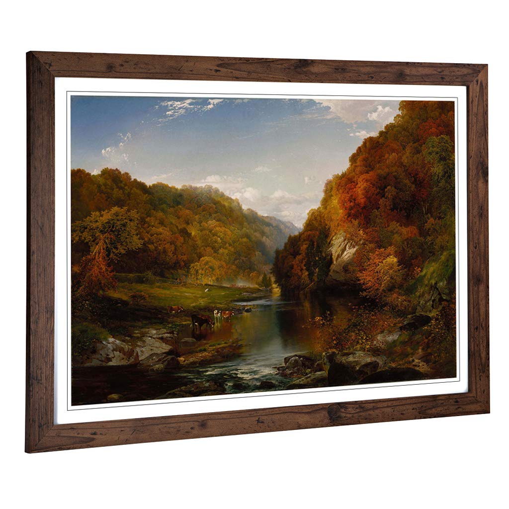 Big Box Art Framed Print of Thomas Cole Hudson River Design | Wall Art Picture | Home Decor for Kitchen, Living, Dining Room, Bedroom, Hallway, Office, Walnut, A2 / 24.5x18 Inch / 62x45cm