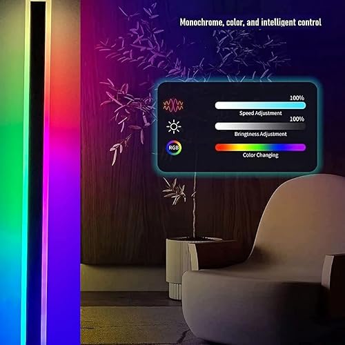Miniatura 2 de Immatro Lámpara de pared LED larga RGB de 24 pulgadas para exteriores moderna tira de luz larga para montaje en pared modo de anillo de color modo