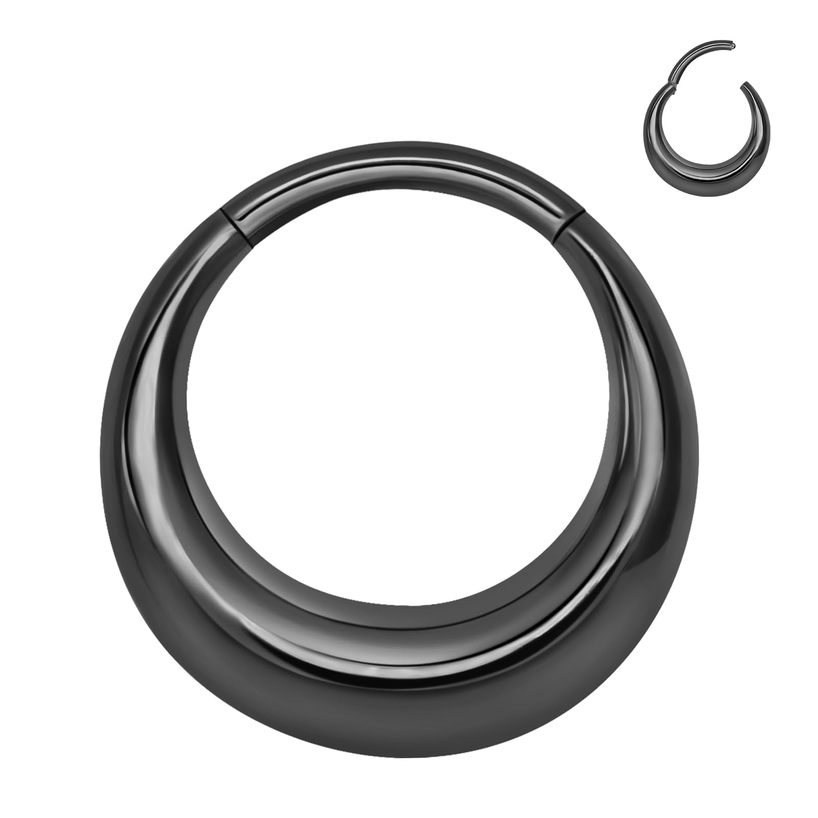 ALACLO 316L Stainless Steel Septum Rings Hoop for Women, 16G Stainless Steel Earrings Segment Nose Rings for Men, Cartilage Clicker Hoop for Helix,