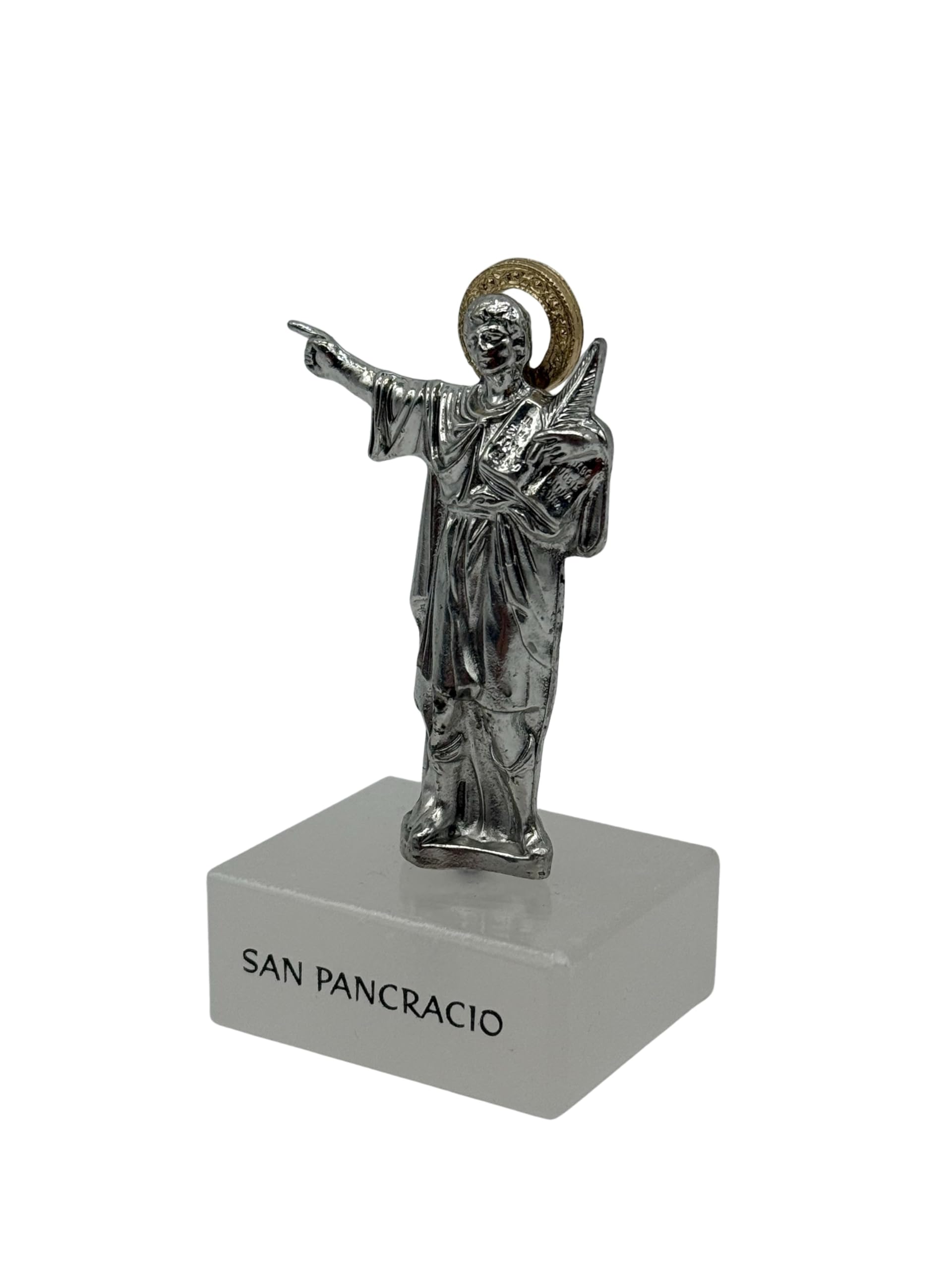 Genérico Figura San Pancracio Original Pequeña - 9cm - Marmol y Acero: Santo de la Salud, el Trabajo y la Suerte en los Negocios.