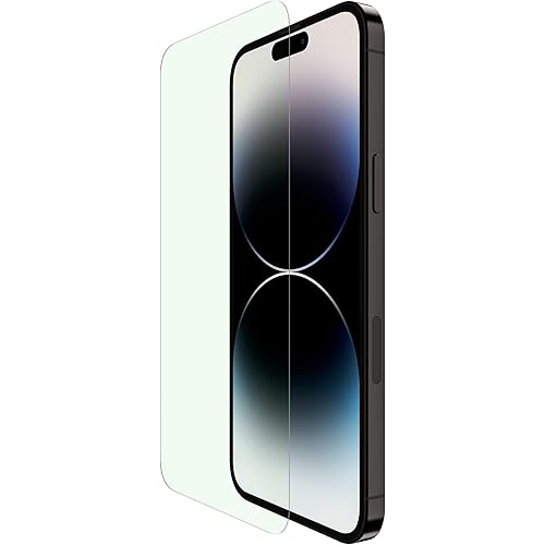 Belkin ScreenForce UltraGlass Blue Light Filter Screen Protector for iPhone 14 Pro Max, Scratch-Resistant Impact Protection w/Included Easy Align Tray for Bubble-Free Application