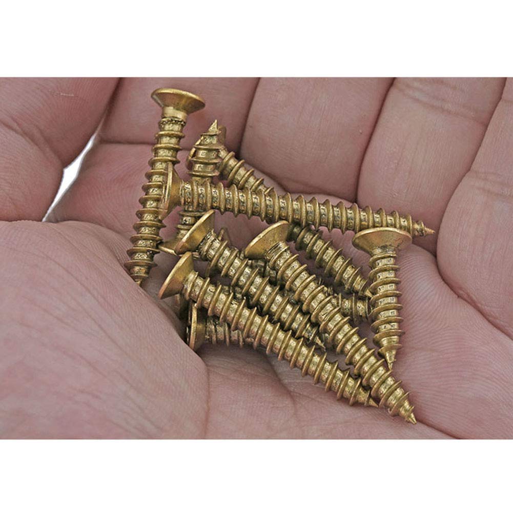 BOZONLI Brass Wood Screws Self Tapping Screws Phillips Flat Head Screws M4×12mm, 10 pcs - Image 3