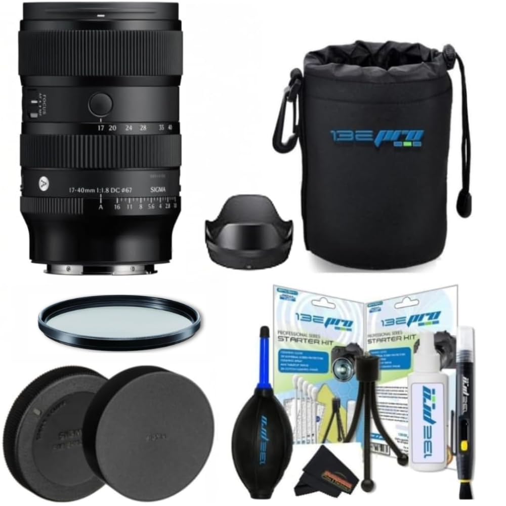 Sigma 17-40mm F1.8 DC for Sony E w/Sunshine Advanced Accessories Bundle