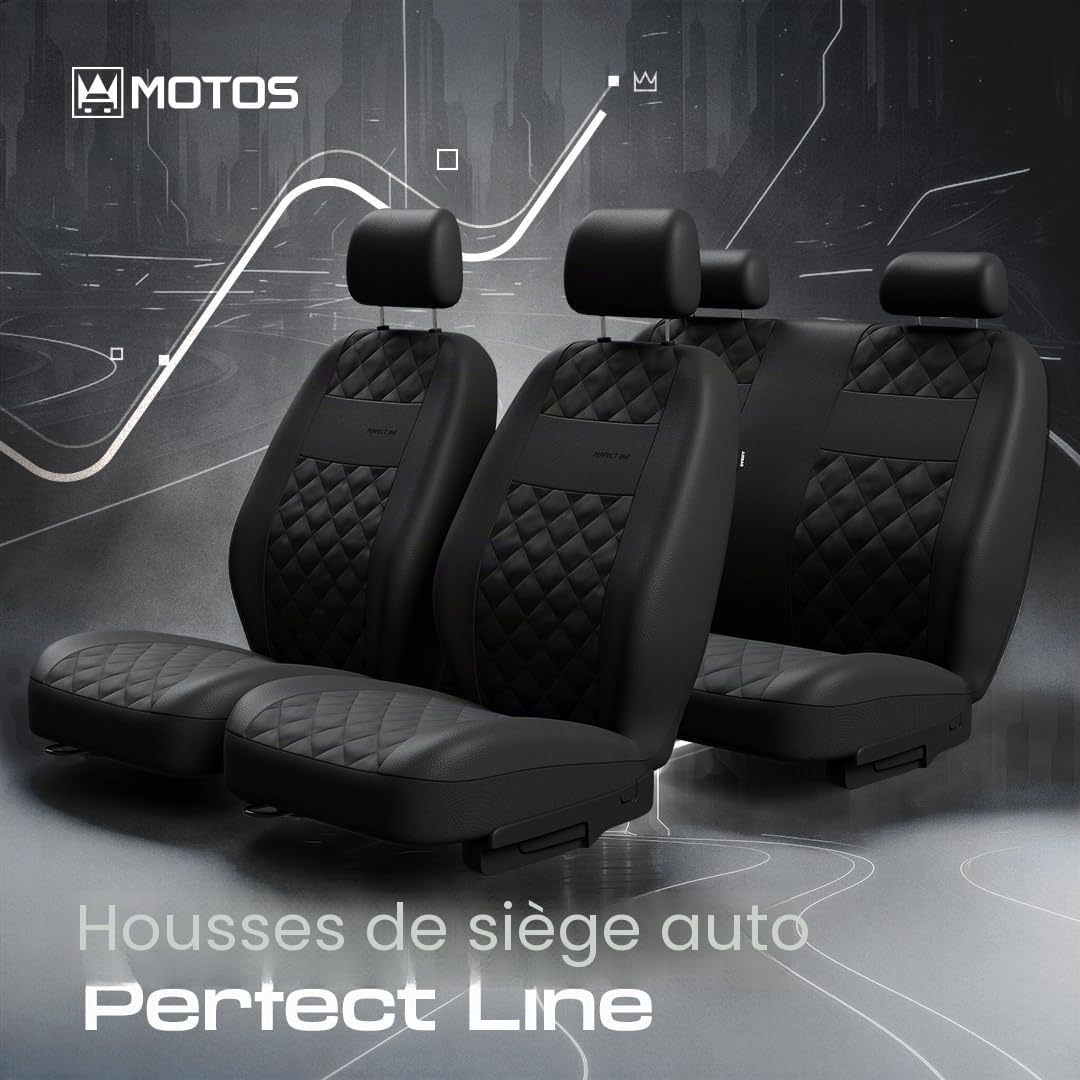MOTOS Housse Siege Voiture Universelle pour Peugeot 308, Protection de siège de Voiture avec système de Coussins gonflables Actifs, idéale pour Les conducteurs, matériau à Trois Couches