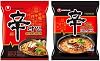 Nongshim Shin Black Ramyun and Shin Ramyun Instant Ramen Noodle Soup 2 Flavours Assorted Bundle Pack of 20