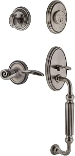 Nostalgic Warehouse Classic Plate F Grip Entry Set Swan Lever in Antique Pewter