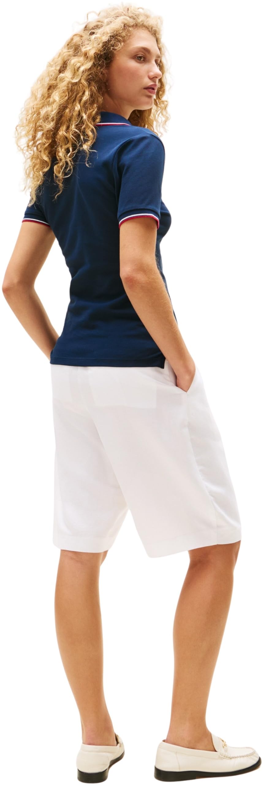 Tommy Hilfiger Polo Manches Courtes Femme 1985 Slim Pique Slim Fit