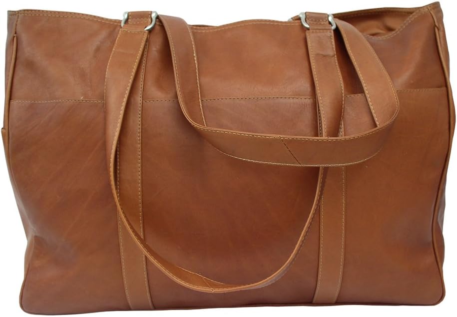 Piel Leather Large Shopping Bag, Chocolate, One Size
