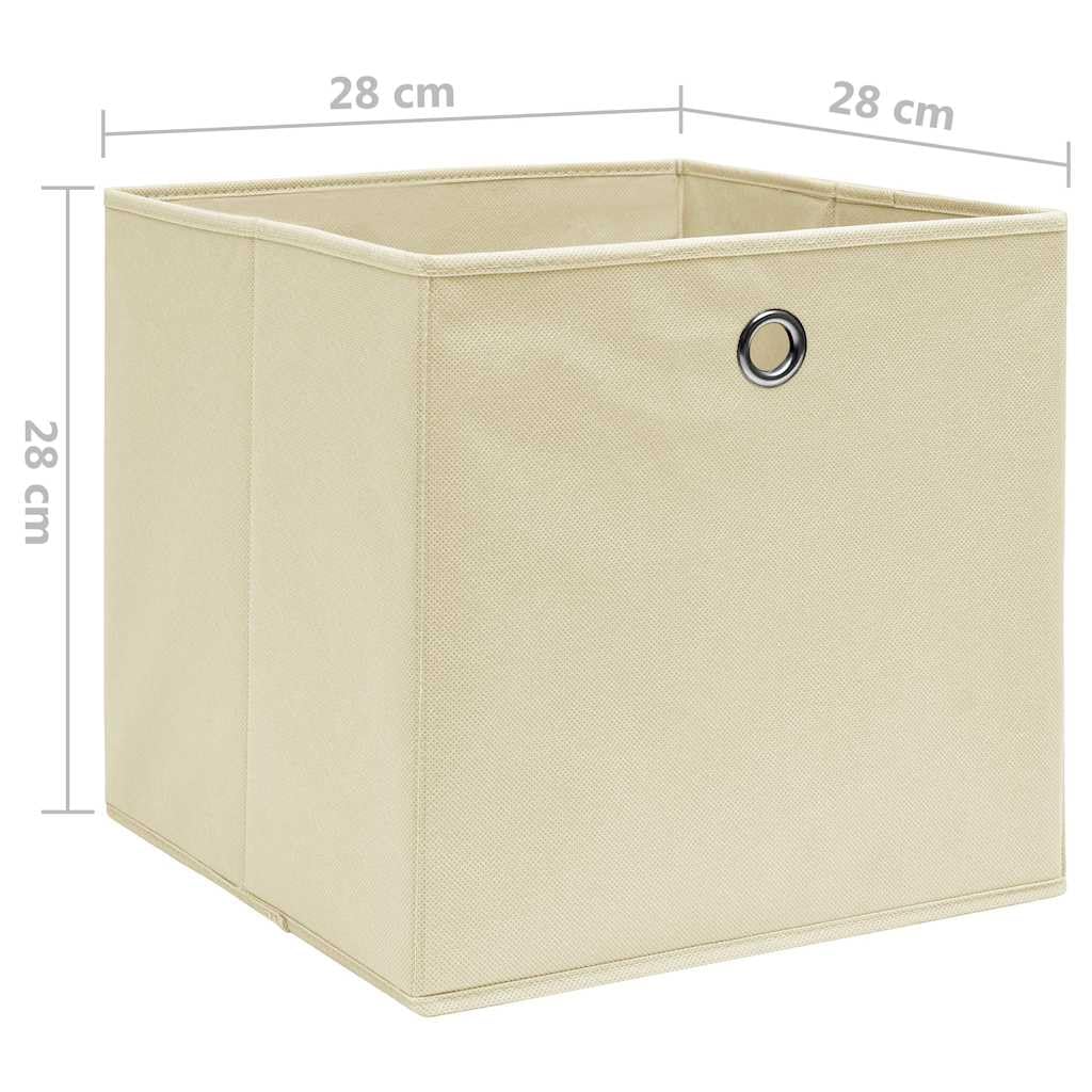 Cajas Almacenaje 10 Uds Tela No Tejida Crema 28x28x28 cm Plegables
