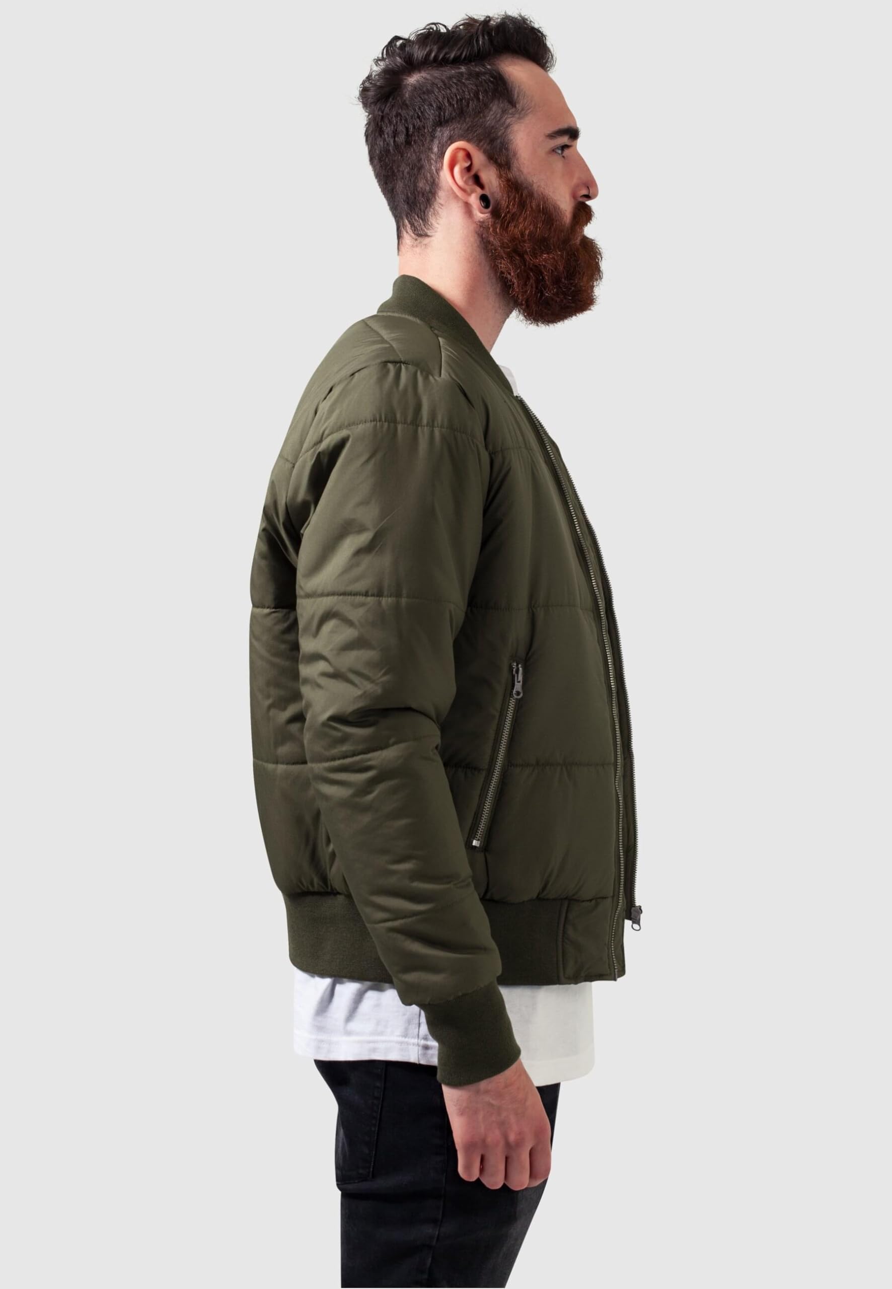 URBAN CLASSICS Chaqueta bomber de invierno para hombre, diseño clásico, chaqueta acolchada, ajustada y con un ajuste óptimo, chaqueta casual de otoño, tallas S-XL