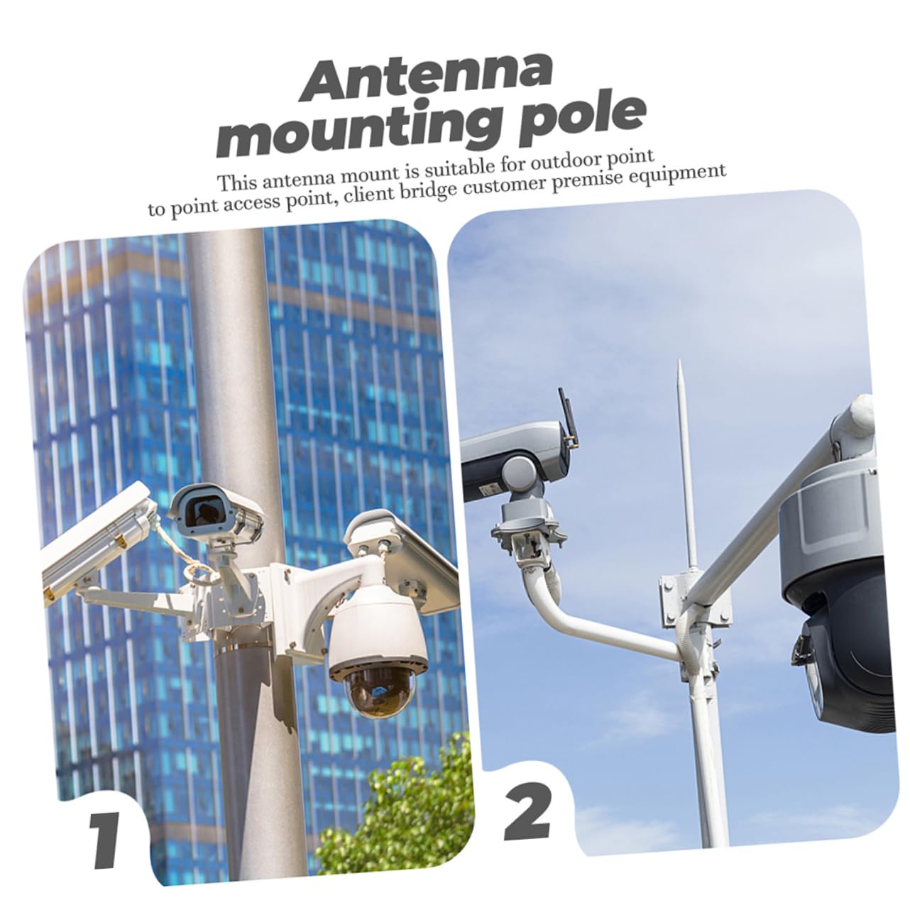 Alipis Support de Fixation Antenne Extérieur en Acier Inoxydable 2pcs pour Installation Facile de Points D'accès et Ponts Réseau en Extérieur ou Grenier