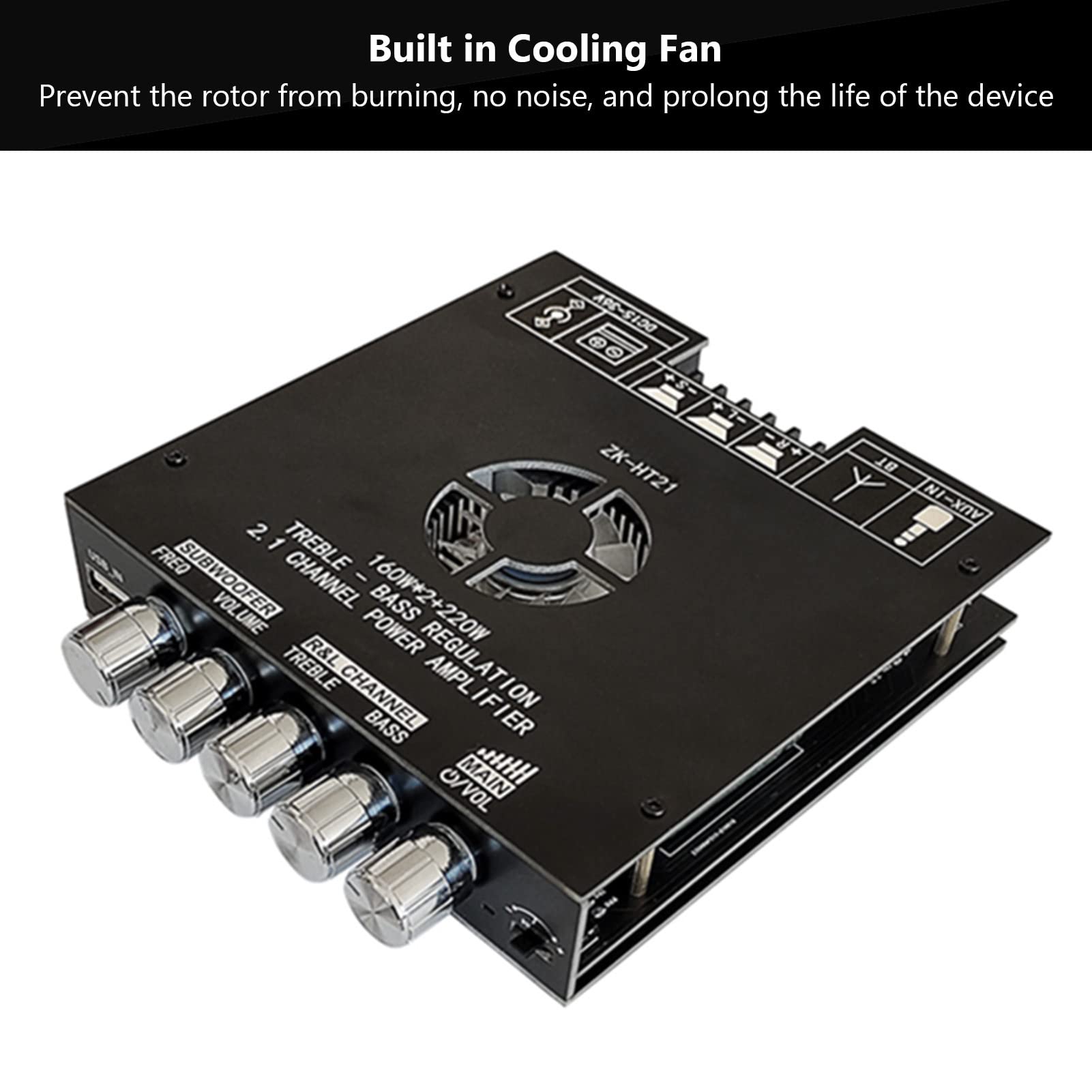 HiFi-versterker met Bluetooth, ZK-HT21 2.1 kanaals 160W x 2