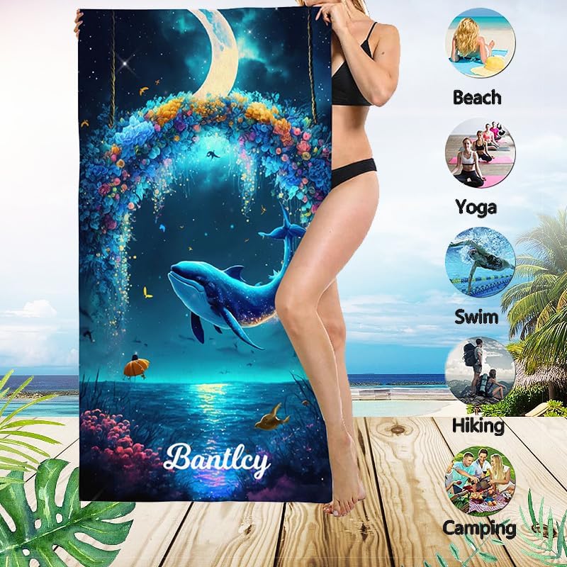 Miniatura 6 de Toallas de playa personalizadas para niños, toalla de microfibra sin arena, toalla de playa personalizada con nombres, regalos personalizados de