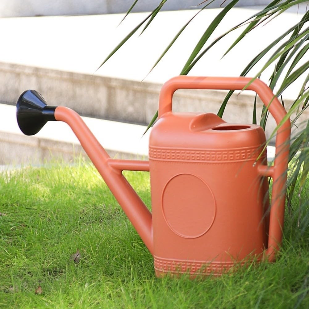 Gießkanne 5 Liter mit Langtülle und Abnehmbarer Brause, PE Harz Gartenkanne mit Ergonomischem für Pflanzen Bewässerung im Innen- und Außenbereich(Gray)