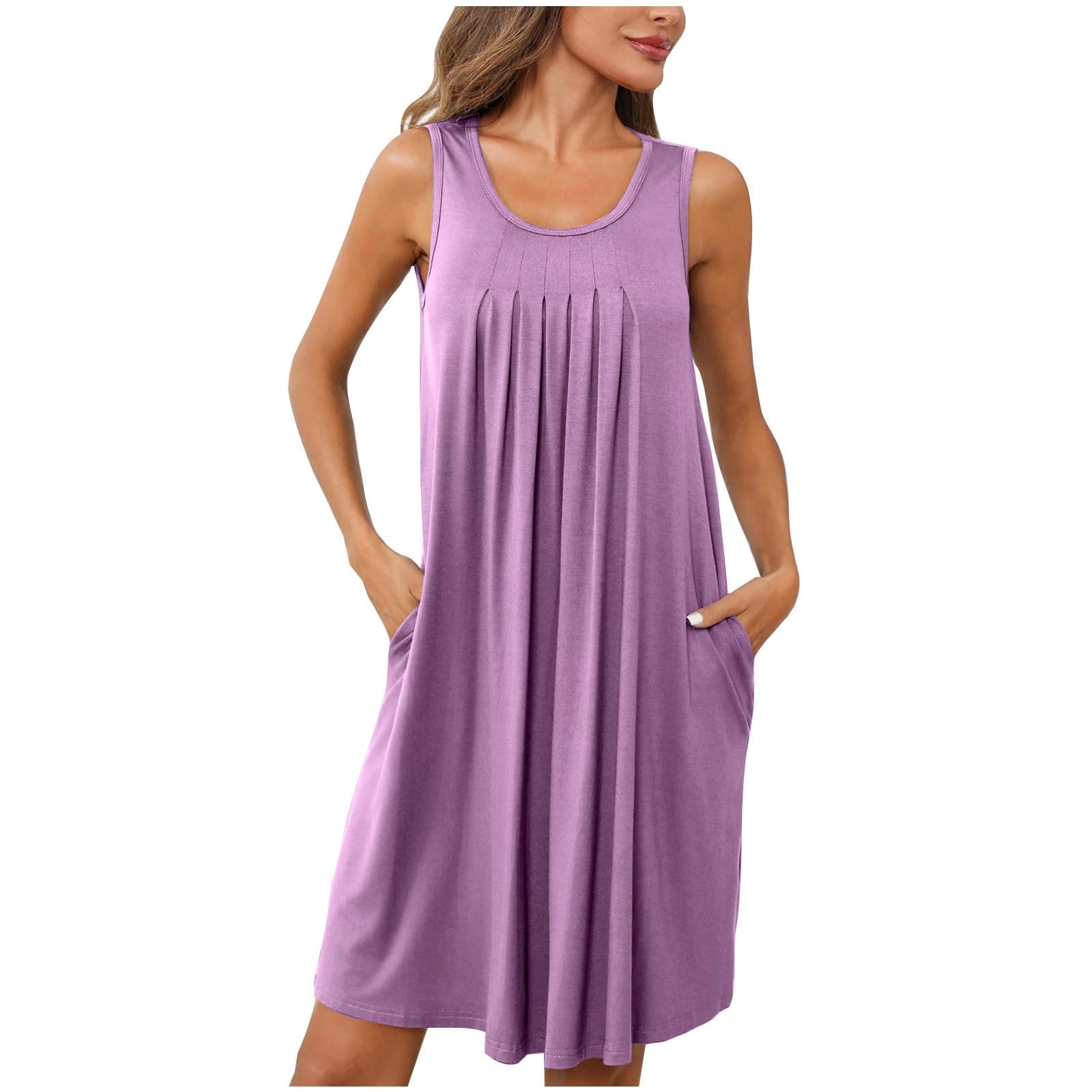 Generic Vestidos Playa Mujer Tallas Grandes Vestido Corto con Bolsillos Vestidos Talla Grande 58 Vestido Tirantes Negro Largo Vestidos+Tirantes+Cortos # Vestido Mujer Verano 2024 Corto