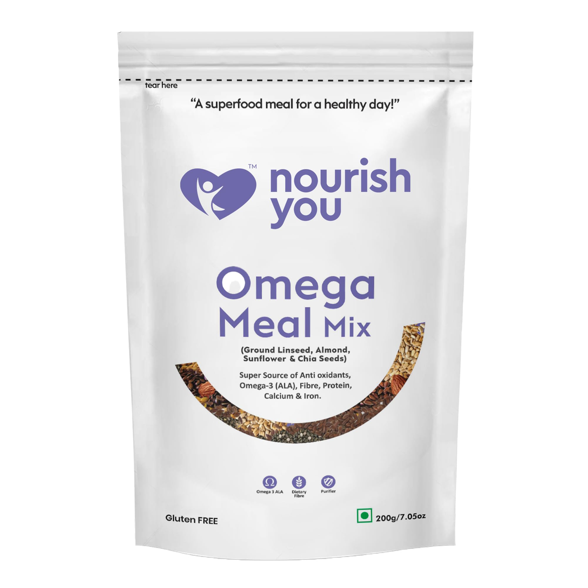 Omega Meal Mix 200 Gram, Organic, Super foods