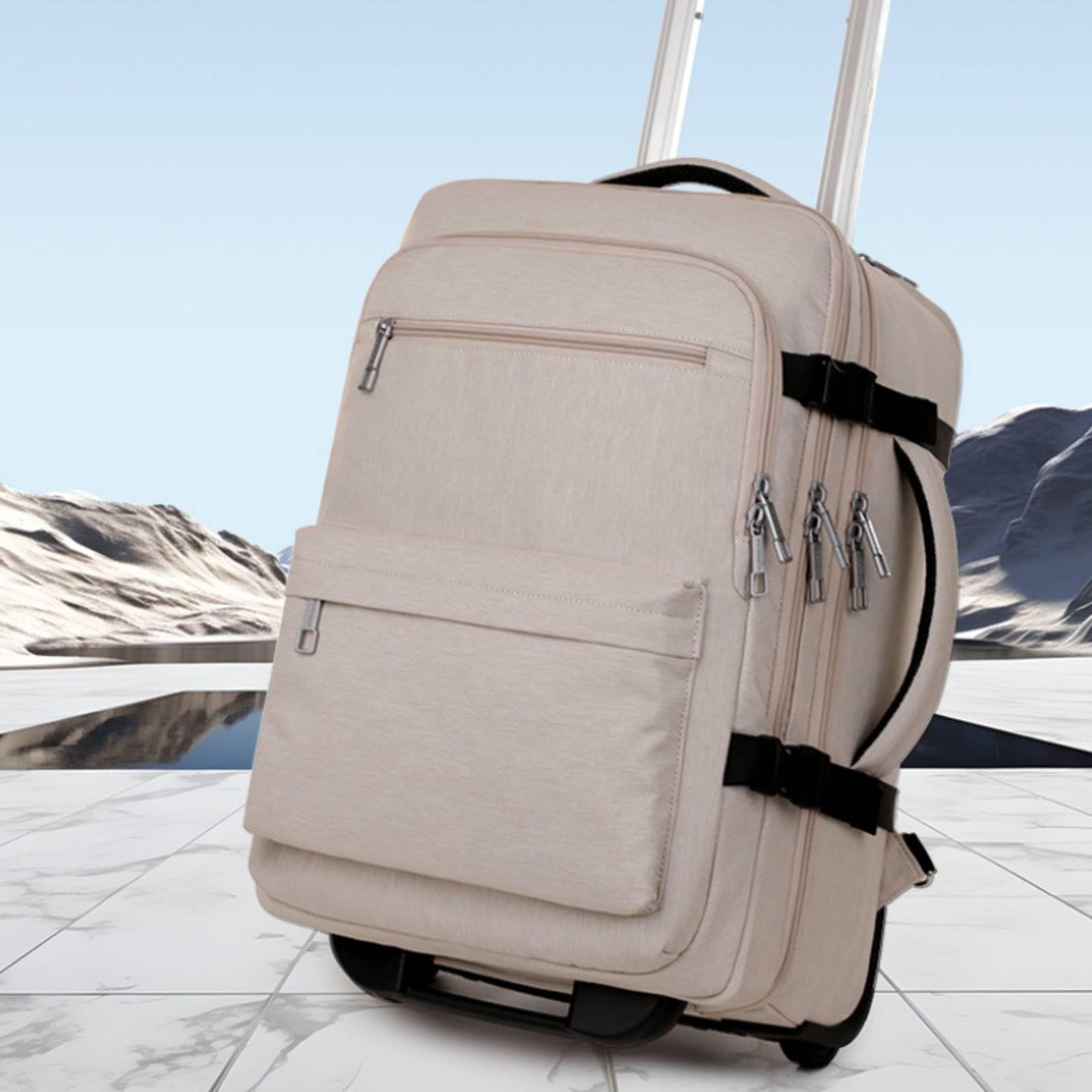 Maleta con Ruedas Mochila Trolley para Portátil Equipaje de Mano Impermeable con Funda para Ordenador y Ruedas Suaves Adecuada para Viajes de Negocios, Gray