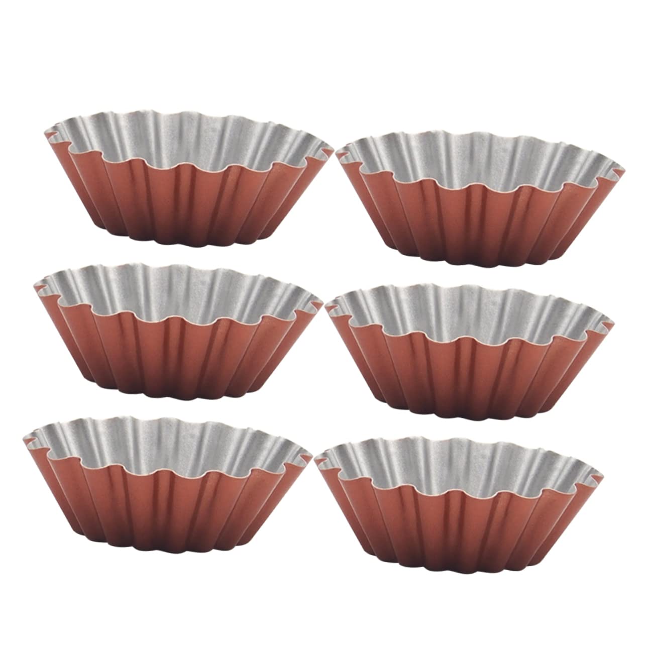 COLLBATH 2 Sätze Teiliges Muffinform Aus Karbonstahl Antihaft Egg Tart Form Für Cupcakes Pudding Und Desserts Für Zuhause Restaurant Und Bäckerei 6 Stücke * 2