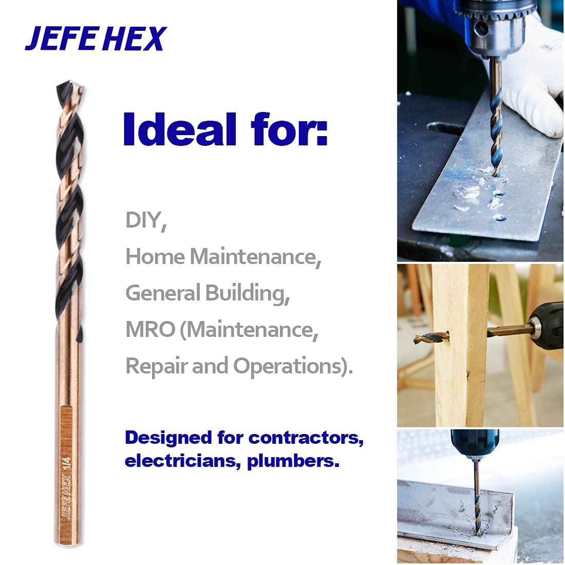 Jefe Hex Drill Bits - 2-Piece Set -4