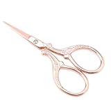 Walfront DIY Stitch Antique Vintage&comma; Antique Sewing Sewing Shears Craft Shears DIY Rose Gold Scissors Sewing Shears Embroidery Tool Small Scissor &lpar;Rose Gold&rpar;
