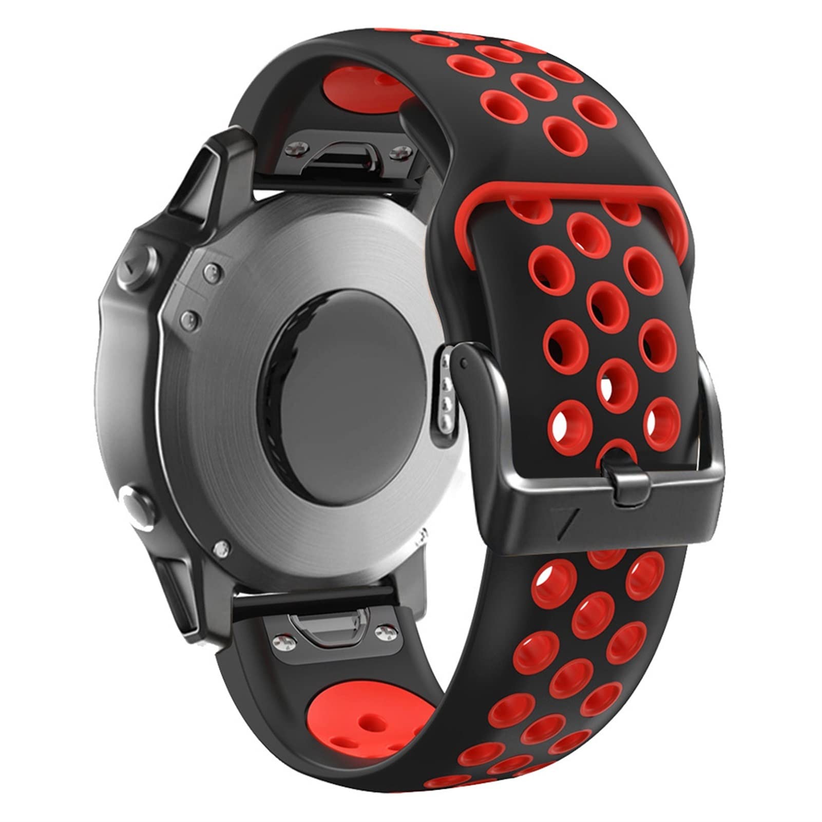 Sangle de montre Garmin Fenix 6 5 3 silicone 22mm noir rouge bracelet rechange TONALITÉ 26