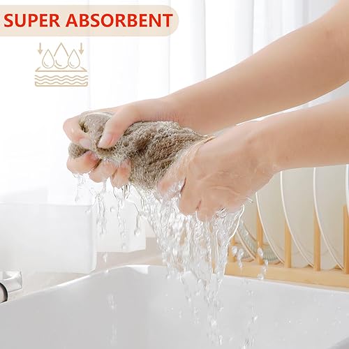 Miniatura 271 de Homaxy Trapo de cocina de 100% algodón, tejido de punto gofre, ultrasuaves, absorbentes, de secado rápido, para limpiar, 13 x 28 pulgadas, paquete